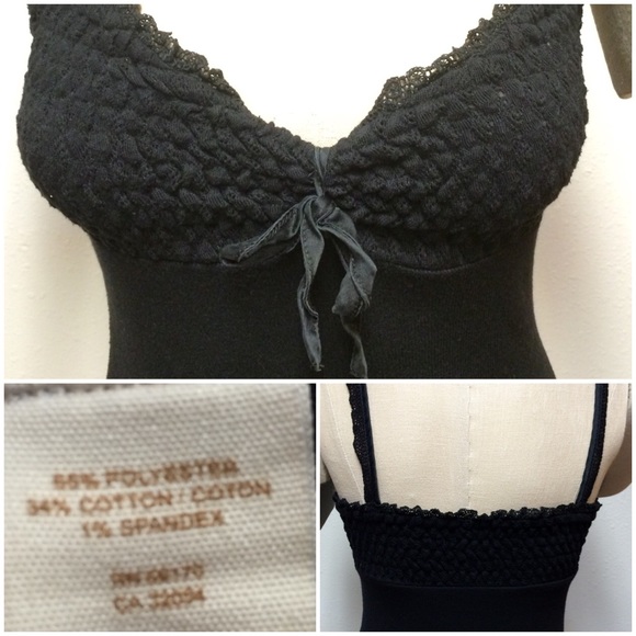 Free people black knit dress- mesh underlay skirt - Picture 3 of 4